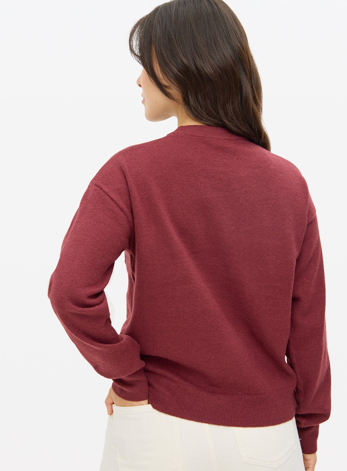 Dark Red Soft Touch Pocket Jumper  18 - Image 4 thumbnail